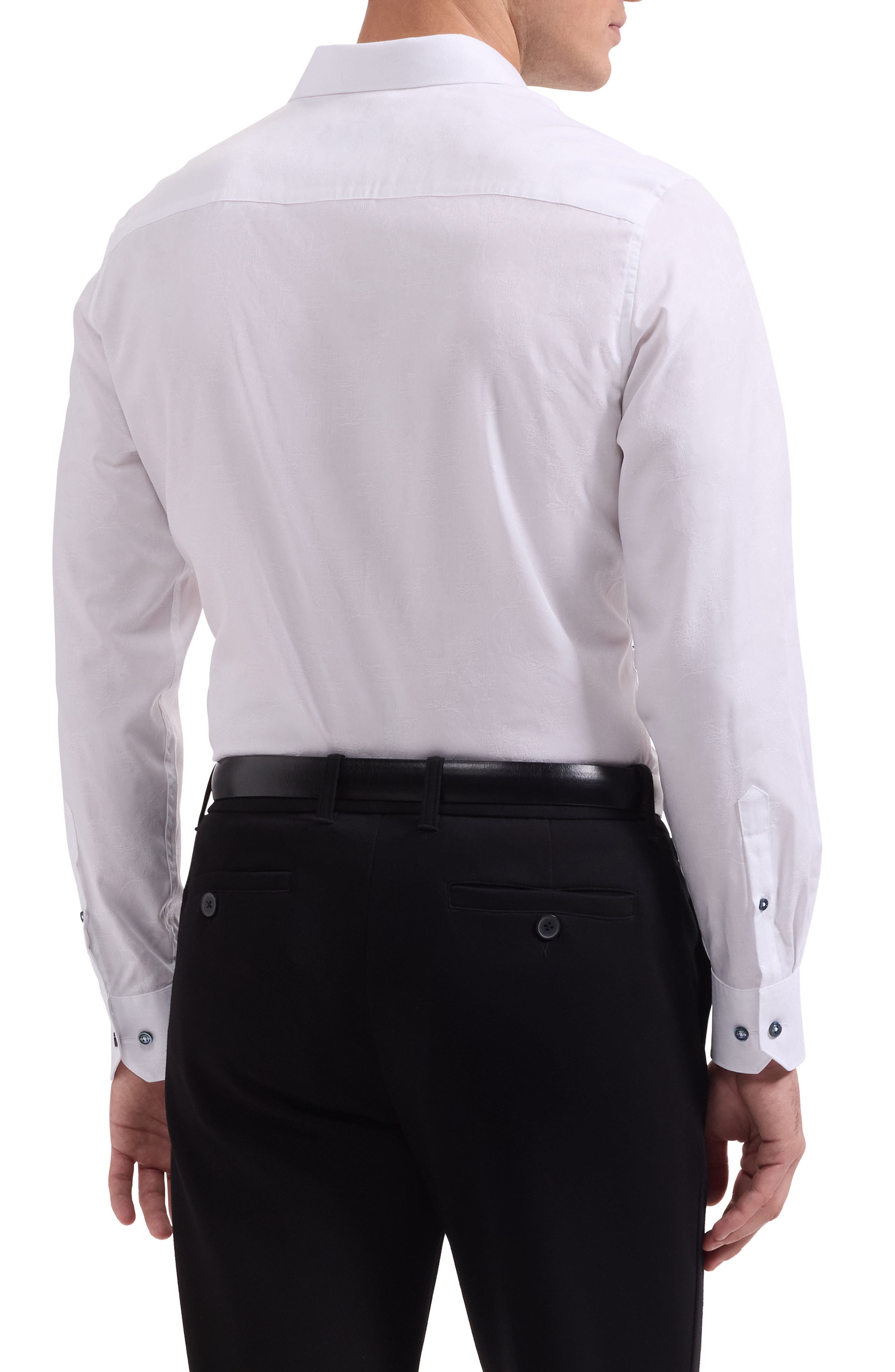 Axel Shaped Fit Floral Jacquard Button-Up Shirt - image 4