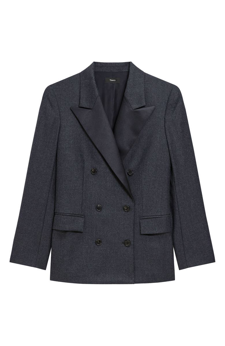Theory Double Breasted Wool Tuxedo Jacket, Alternate, color, 