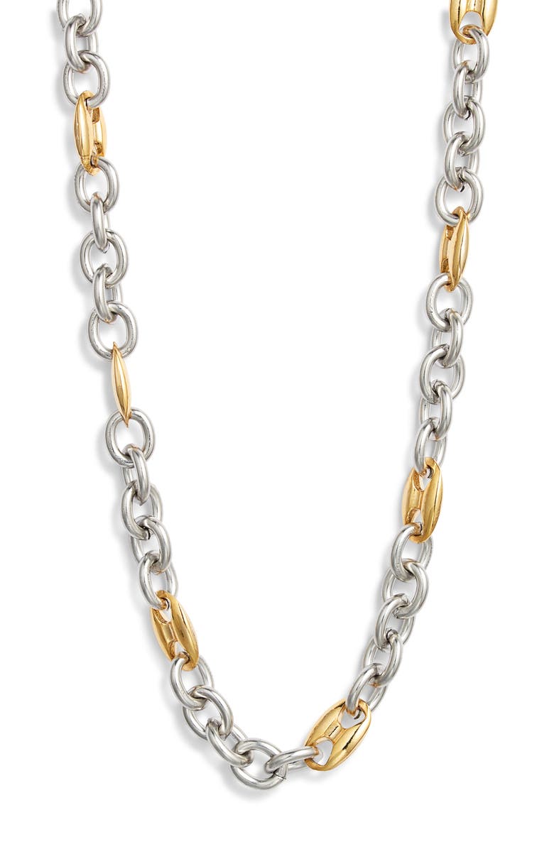 VIDAKUSH Duotone Mariner Link Necklace, Main, color, Gold/ Silver
