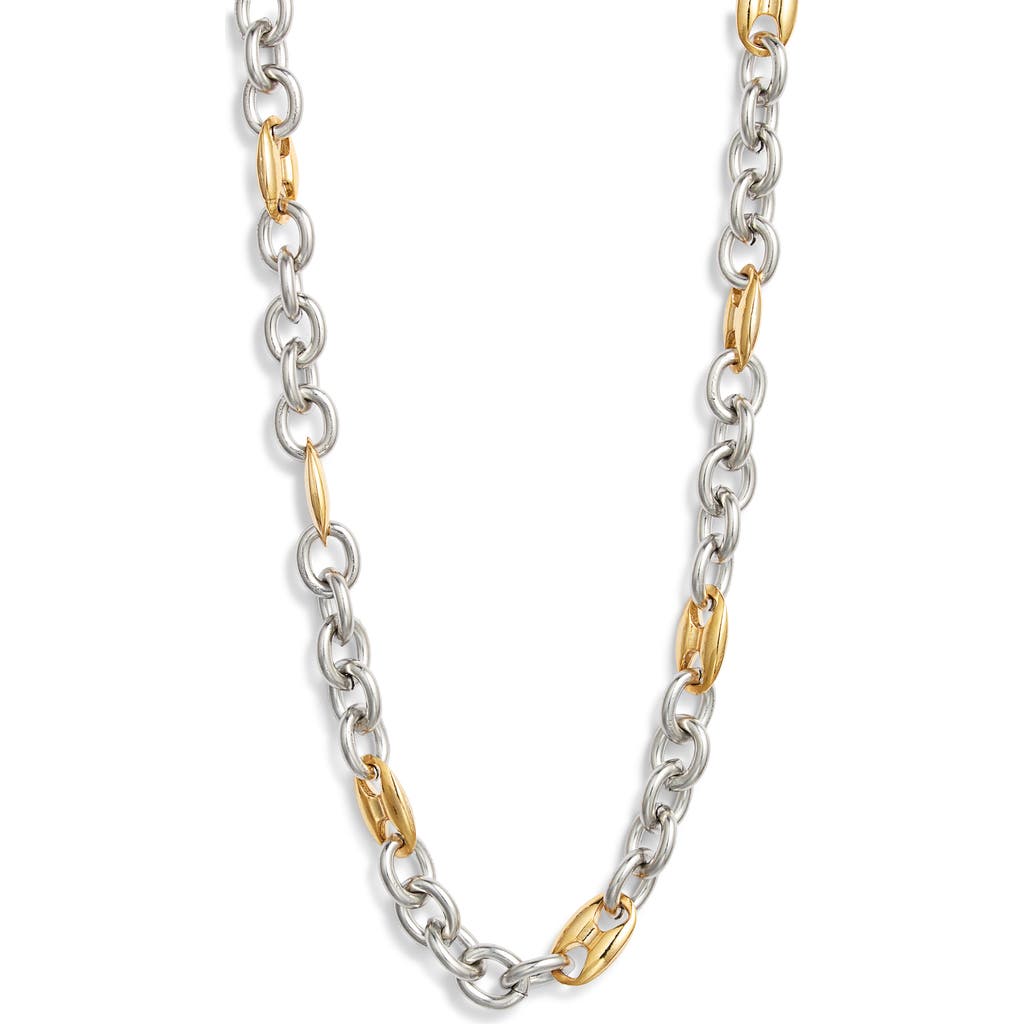 Vidakush Duotone Cowry Choker Necklace In Gold/silver