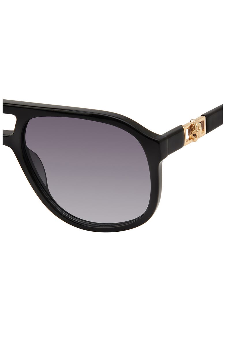 59mm Aviator Gradient Sunglasses, Alternate, color, BLACK/ SMOKE GRADIENT