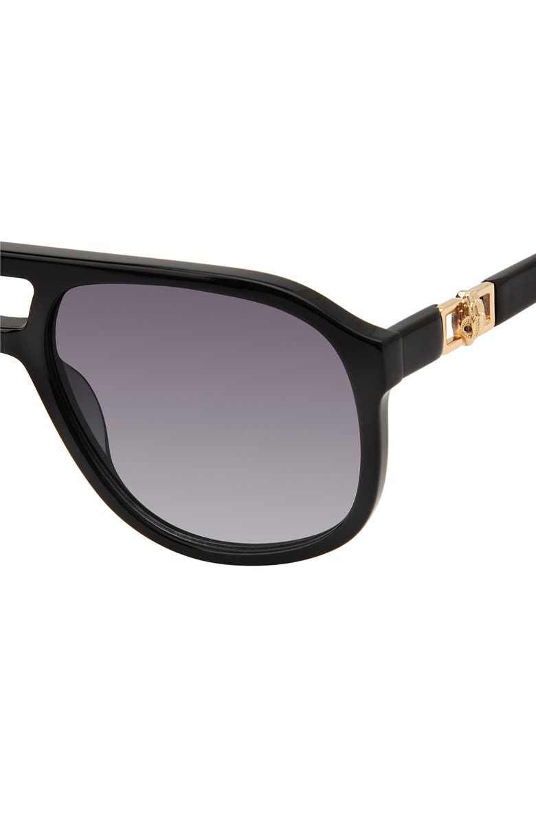 Kurt Geiger London 59mm Aviator Gradient Sunglasses, Alternate, color, Black/ Smoke Gradient
