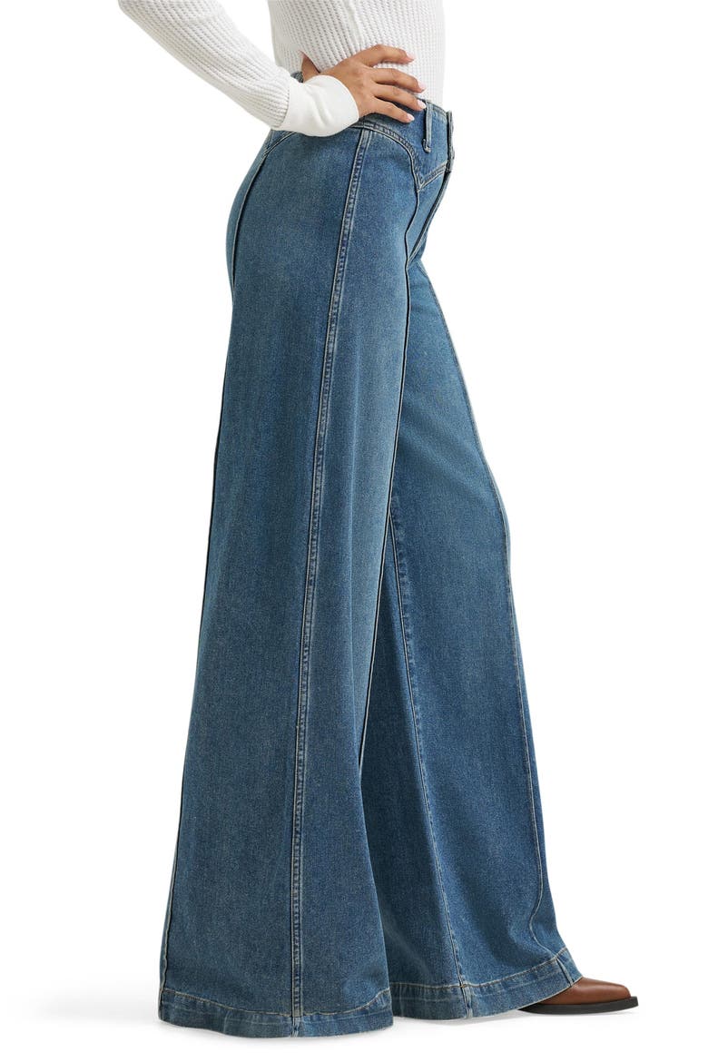 Canyon High Waist Pintuck Wide Leg Jeans, Alternate, color, WORN LEGACY