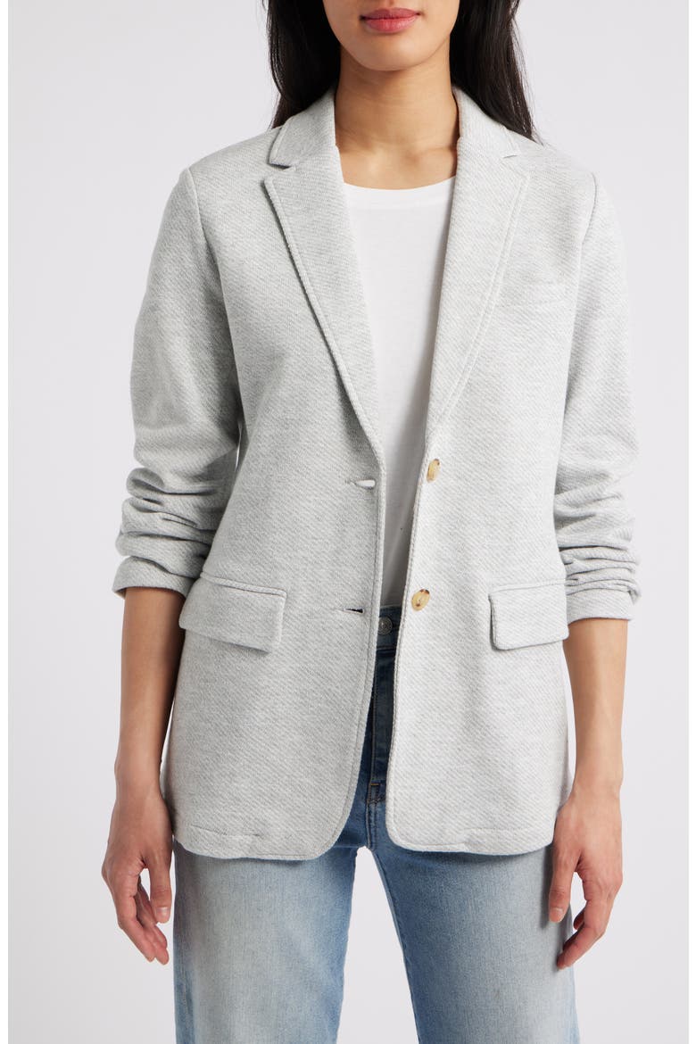 Inlet Cotton Blend Knit Blazer, Main, color, HEATHER GREY