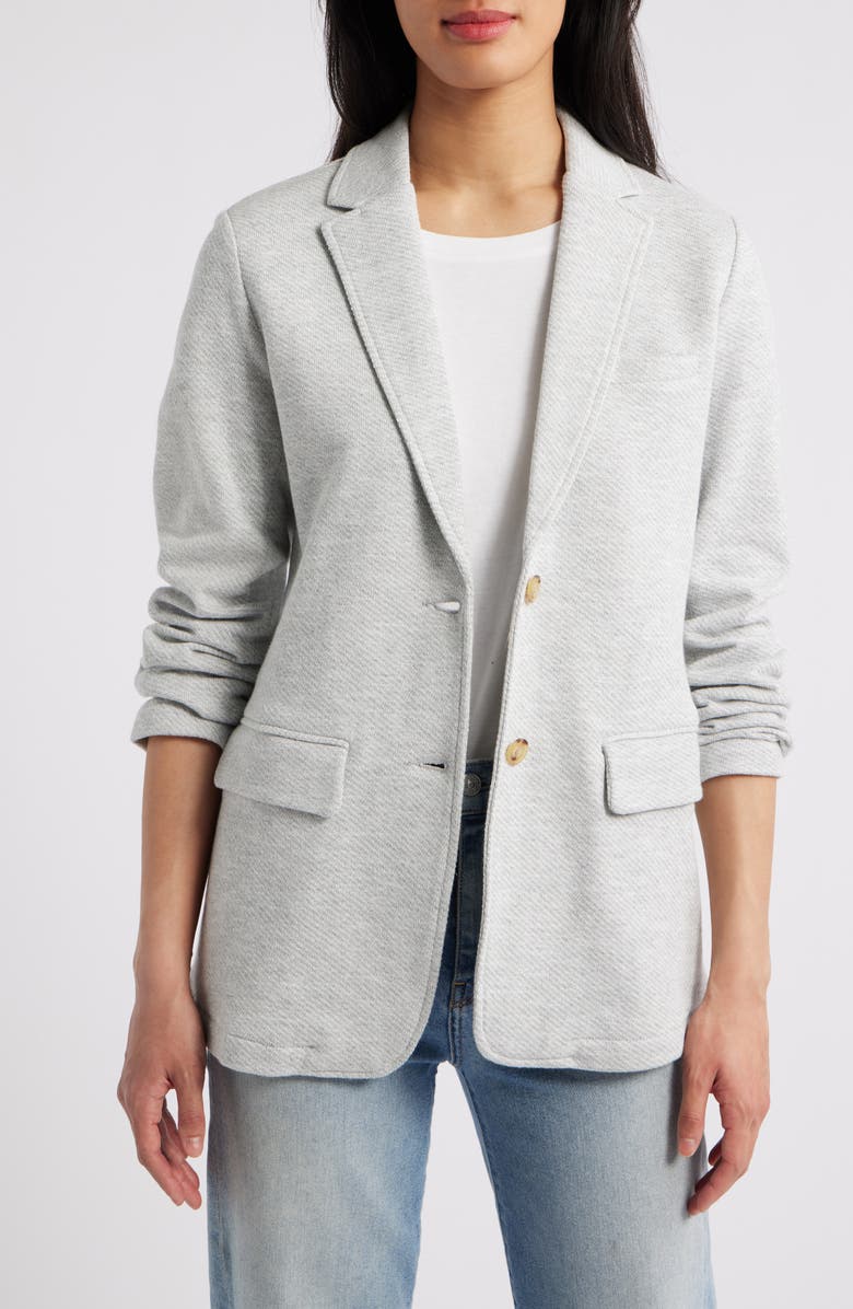 Faherty Inlet Cotton Blend Knit Blazer, Main, color, Heather Grey