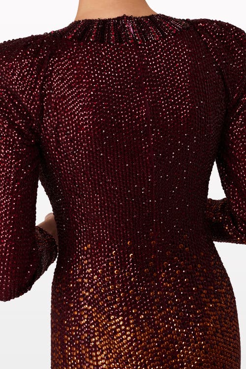 Jenny Packham Sisi Sequin-embellished Puff-sleeve Gown In Red