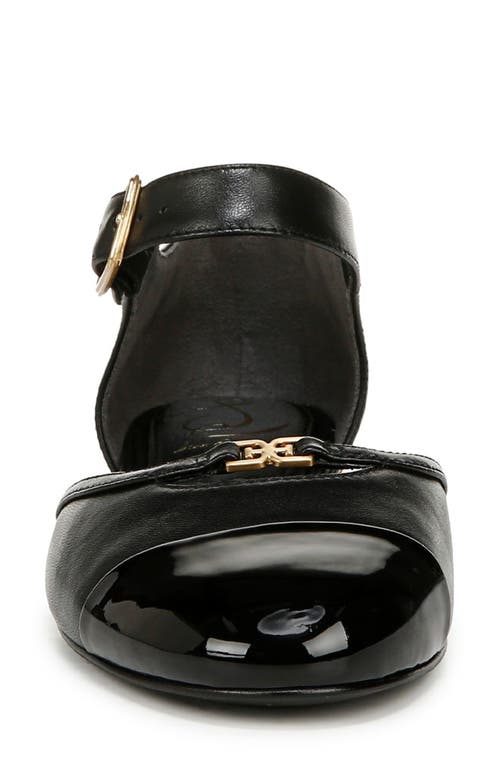 Sam Edelman Rylie Cap Toe Mary Jane Flat Black Patent In Black