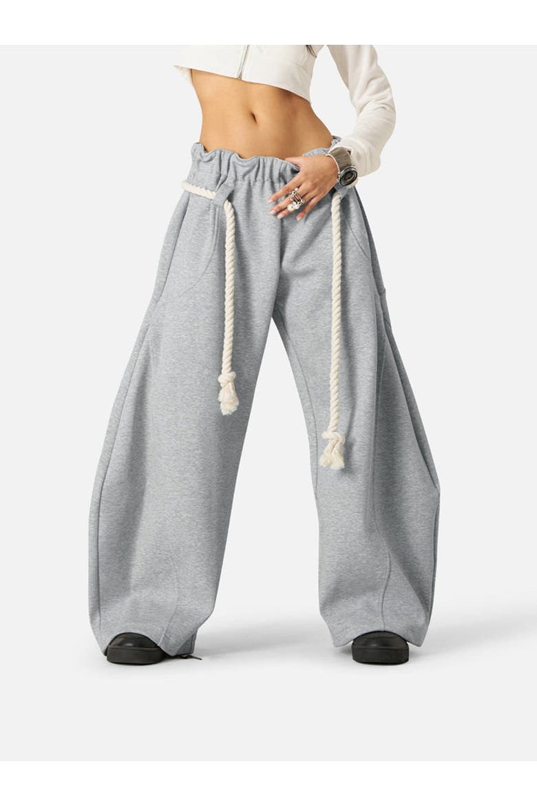 Stripe Super Baggy Barrel Sweatpants, Alternate, color, Grey