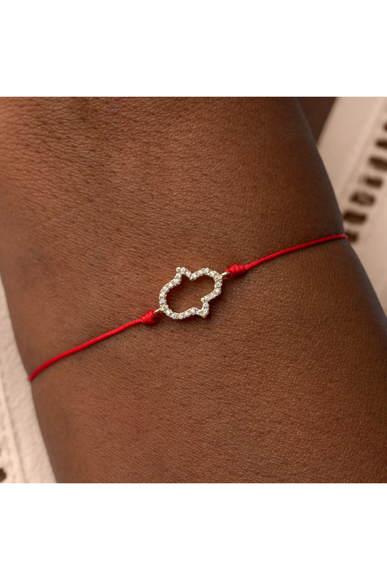 Infinite Guidance Hamsa Red String Bracelet, Alternate, color, Red