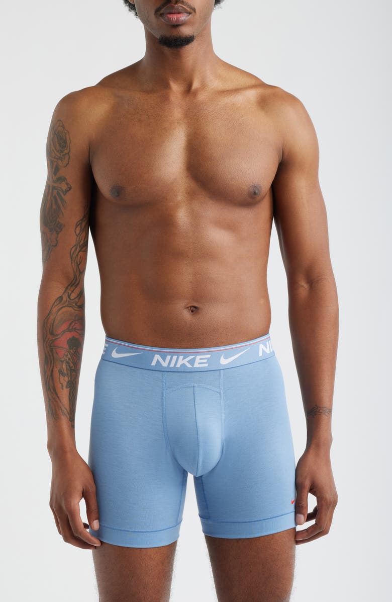 Nike Dri-FIT Ultra Comfort 3-Pack Boxer Briefs, Main, color, Blue Assorted
