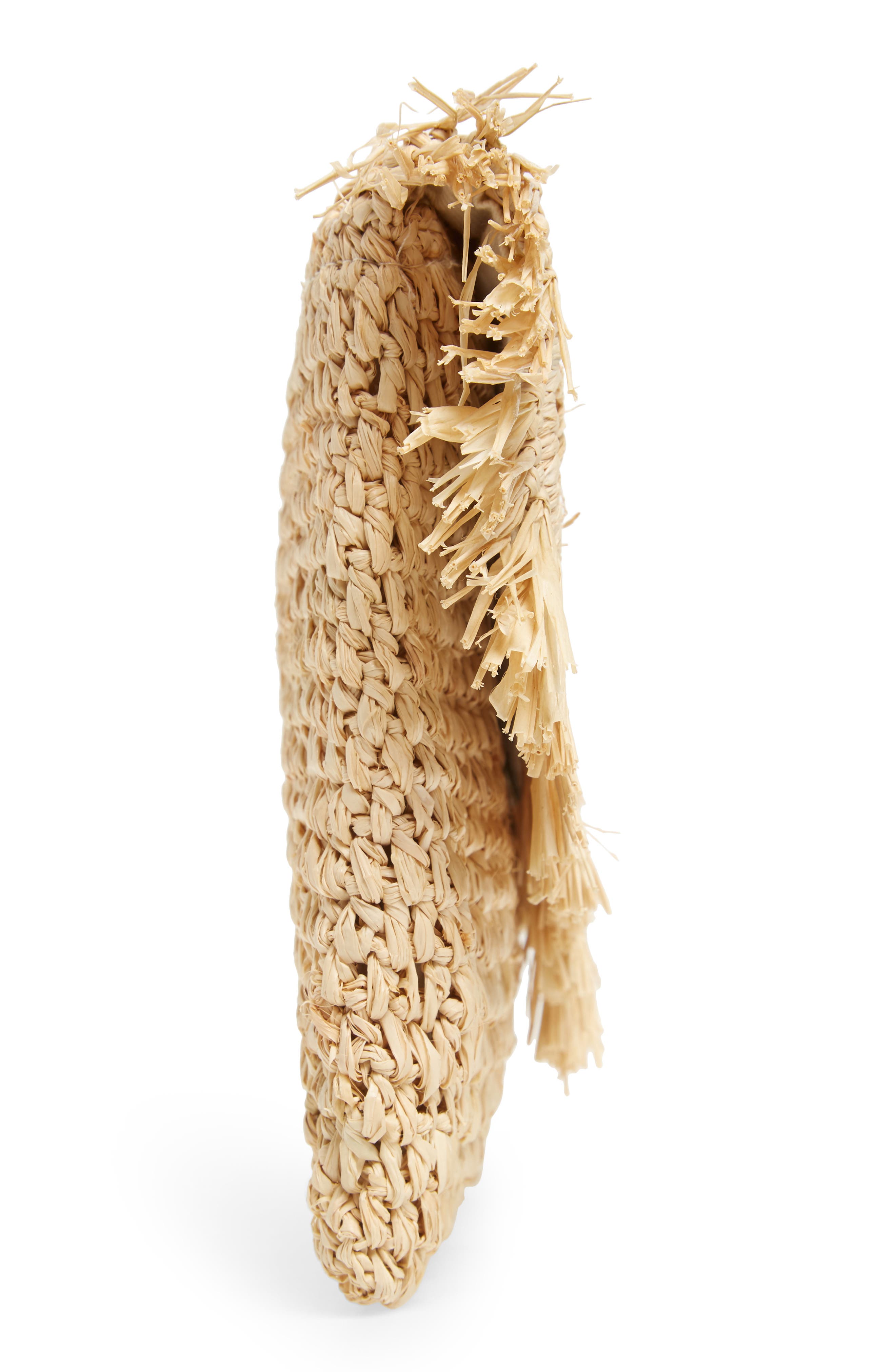 Nordstrom Woven Raffia Clutch, Alternate, color, 