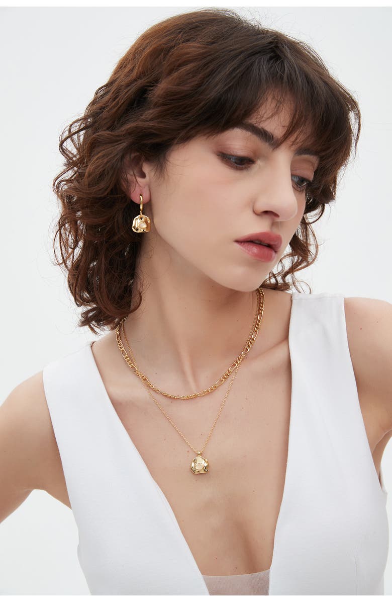 Classicharms Aria Gemstone Hoop Drop Earrings, Alternate, color, Gold/Translucent White