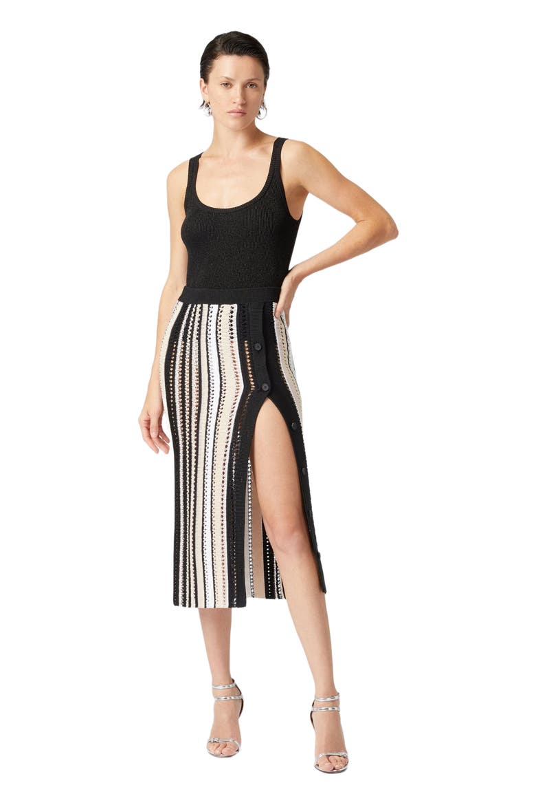 Viscose Lamé Tank Top, Main, color, Black