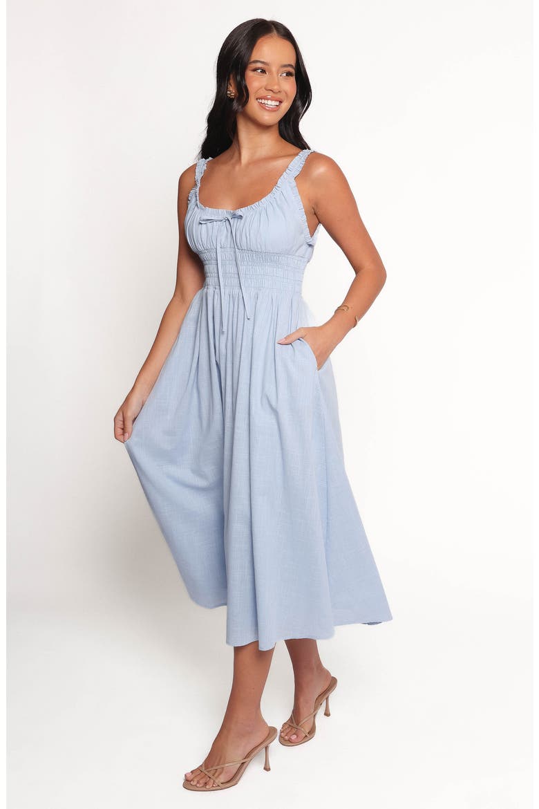 Auguste Smocked Cotton Midi Sundress, Alternate, color, PALE BLUE