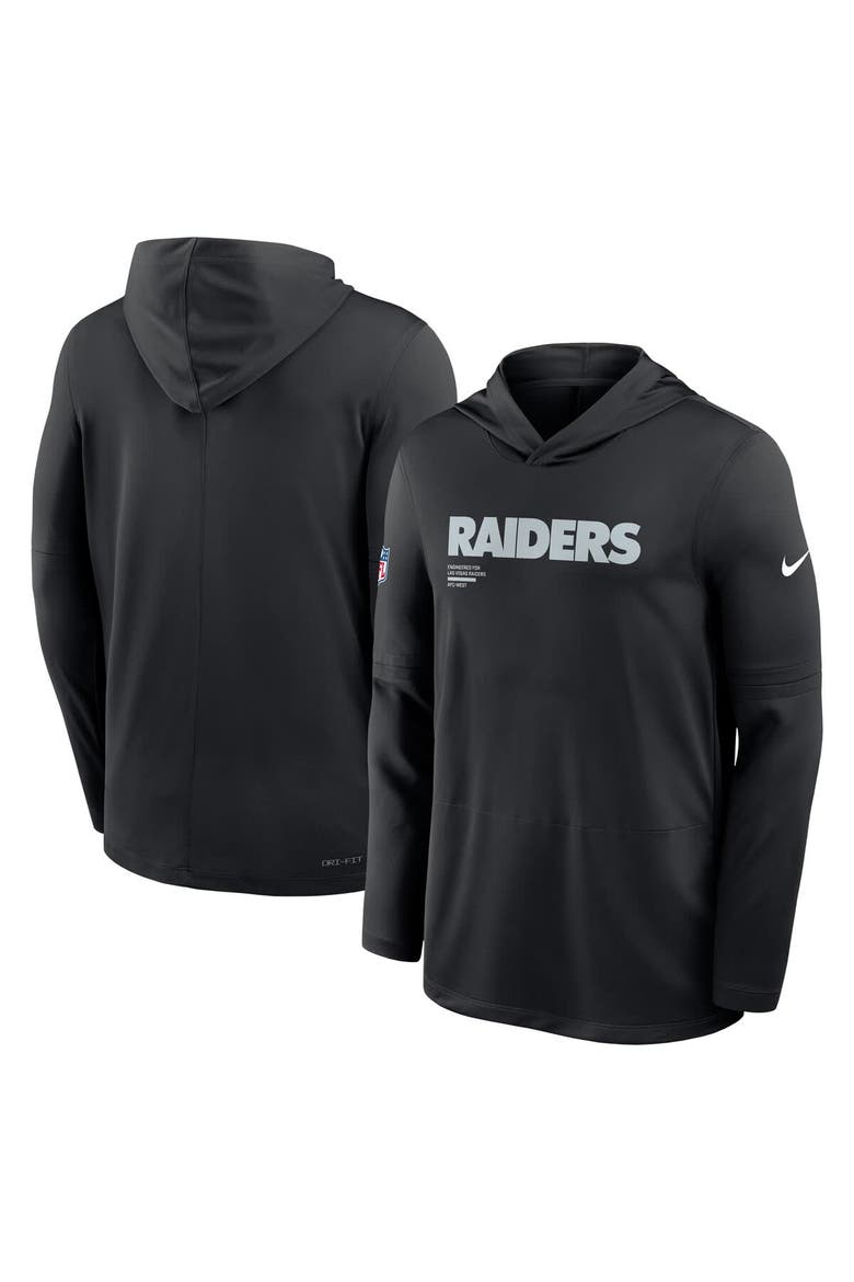 Men's Nike Black Las Vegas Raiders Big & Tall Sideline Performance Long Sleeve Hoodie T-Shirt, Alternate, color, Black