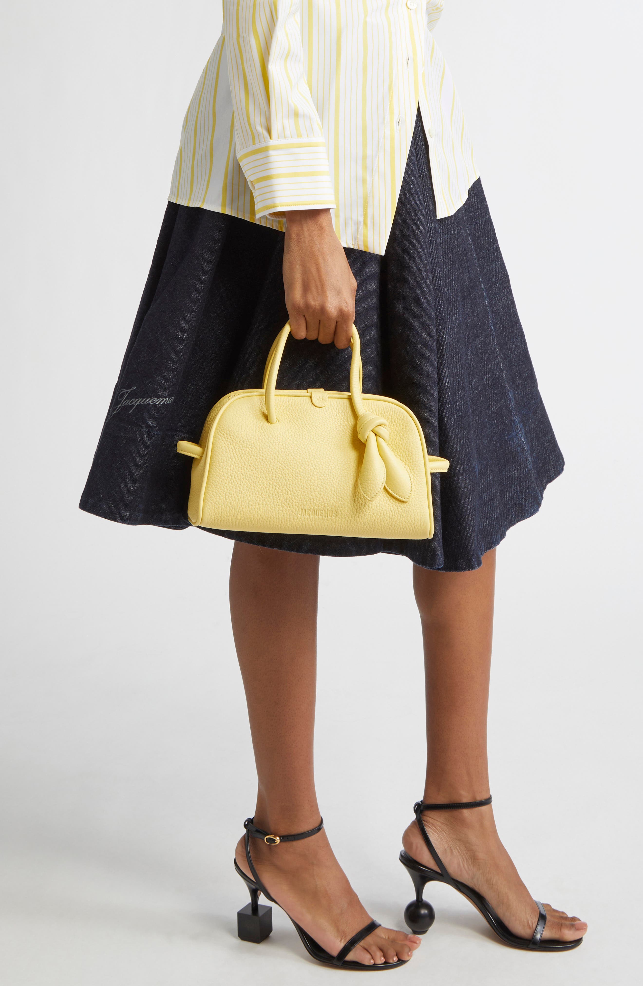 Le Petite Turismo Leather Crossbody Bowling Bag, Alternate, color, LIGHT YELLOW 210