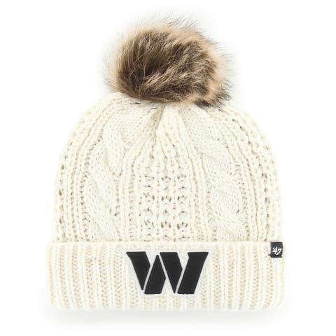 Women's '47 Cream Washington Commanders Meeko Cuffed Knit Hat with Pom