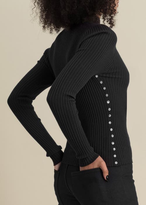 Contessa Mills Benjamin Soft Silk-blend Mock-neck Sweater In Black