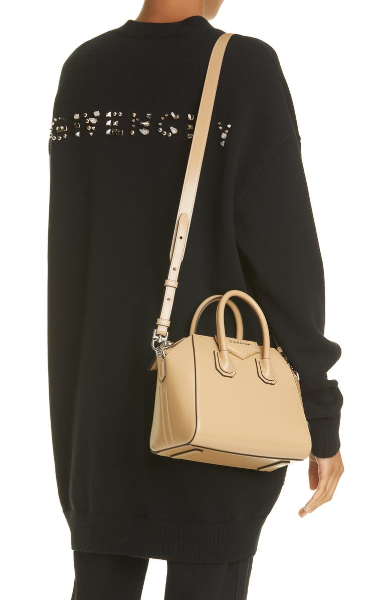 Givenchy Mini Antigona Leather Satchel, Alternate, color,