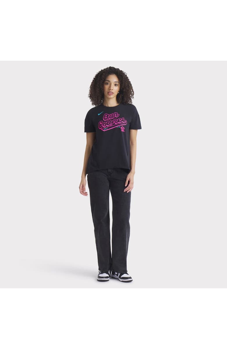Nike Women's Nike Black Miami Marlins 2025 City Connect Flowy Fashion Tri-Blend Performance T-Shirt, Alternate, color, Black