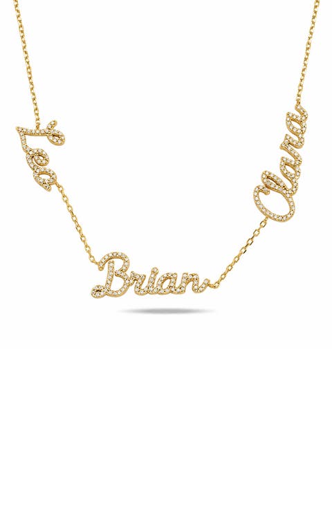 Crystal Script My Mantra Personalized Necklace