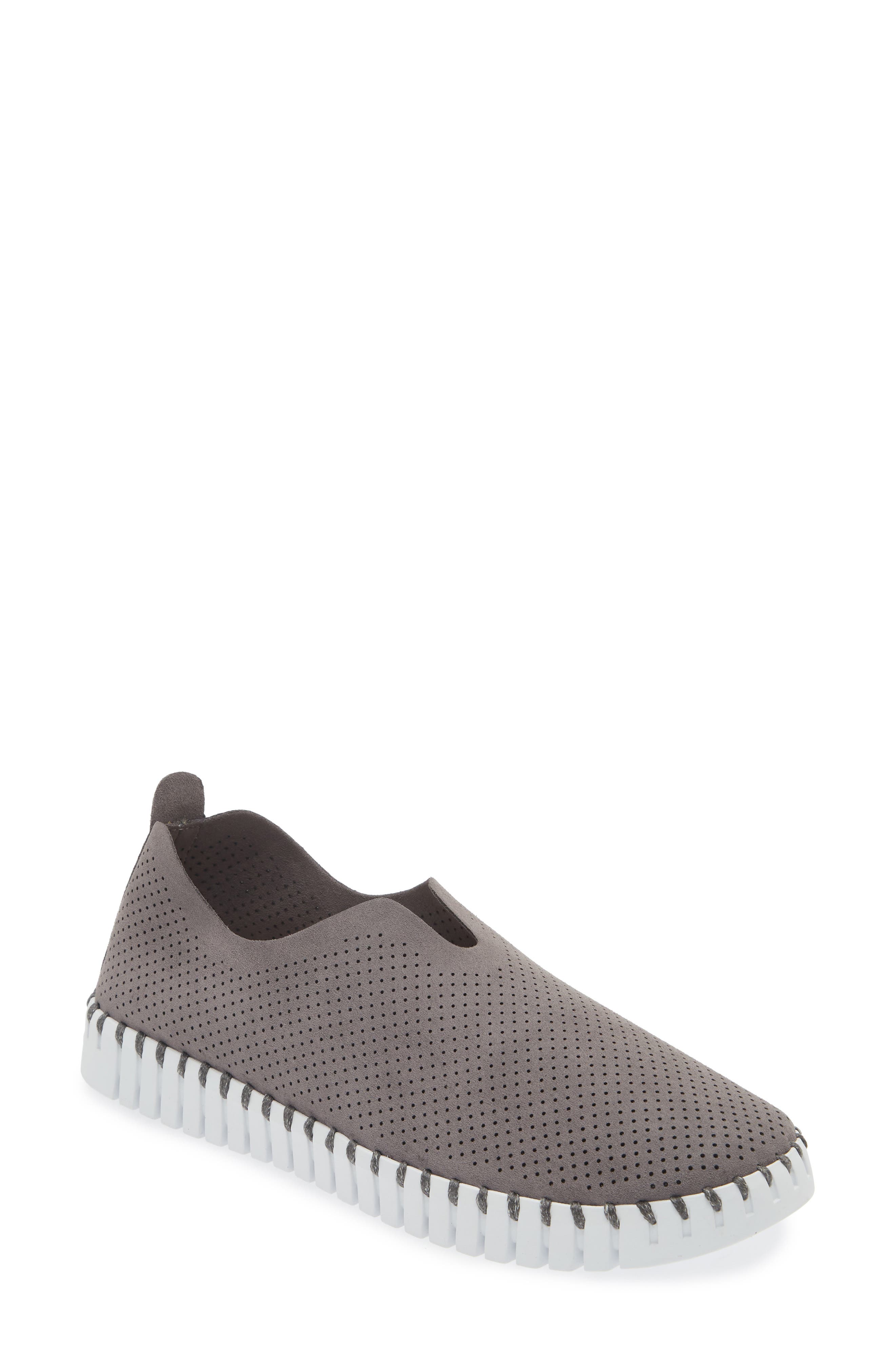 Tulip Perforated Sneaker, Main, color, SMOKED PEARL