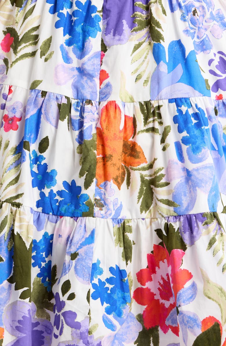 SUGARLIPS Amania Floral Nayra Tiered Poplin Minidress, Alternate, color, Blue-Purple