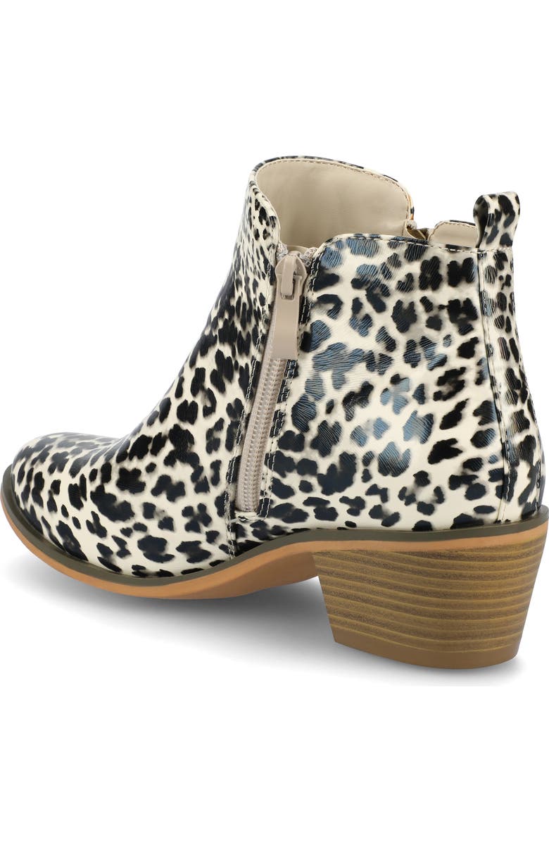 Journee Collection JOURNEE Rebel Side Zip Bootie, Alternate, color, Leopard