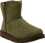 Revitalign Fireside Faux Fur Lined Leather Bootie Slipper