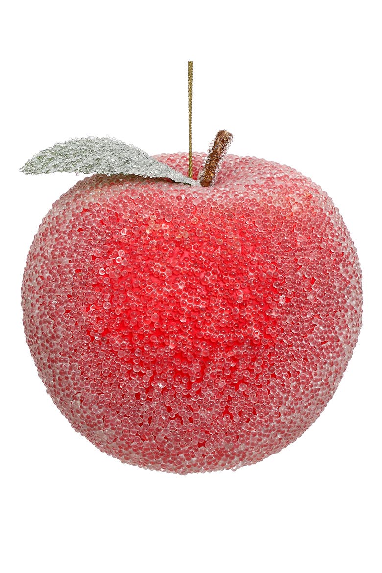Frosted Apple Ornament , Box of 6, Main, color, Red