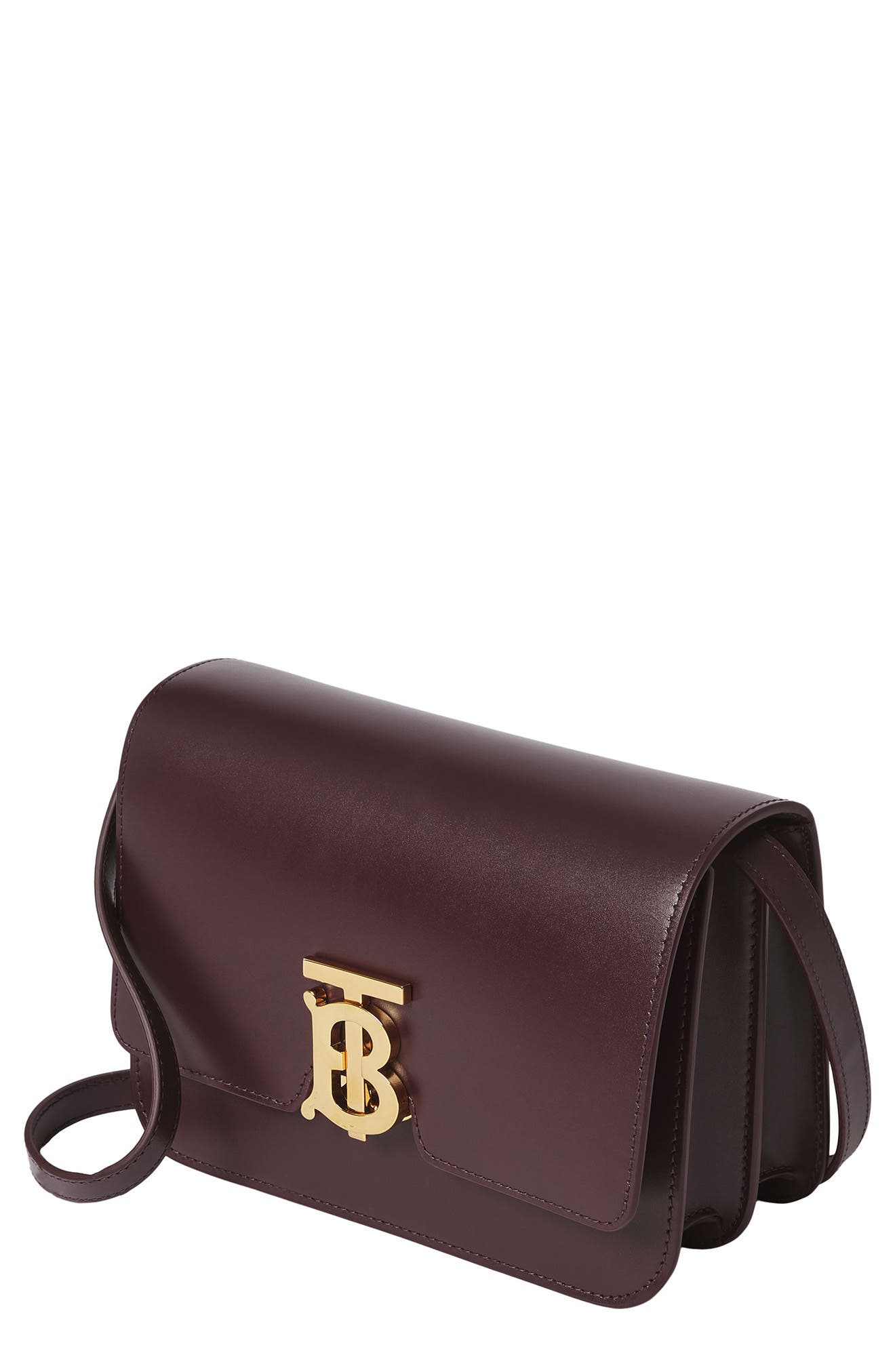 Burberry Small TB Monogram Calfskin Leather Bag, Alternate, color, 