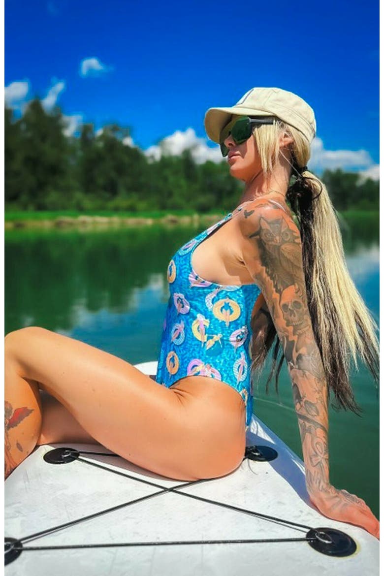 Poolside Onepiece Swim Suit, Alternate, color, Multi