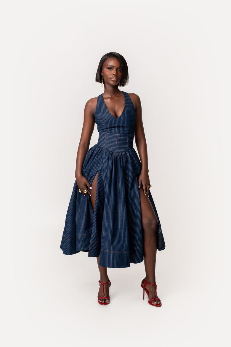 Noemi Midi Dress, Alternate, color, Denim