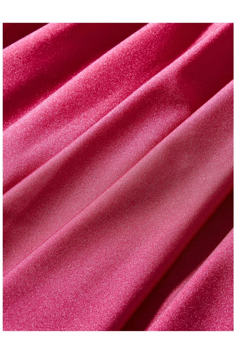 Shiny Ruffle Neck Dress, Alternate, color, Fuchsia