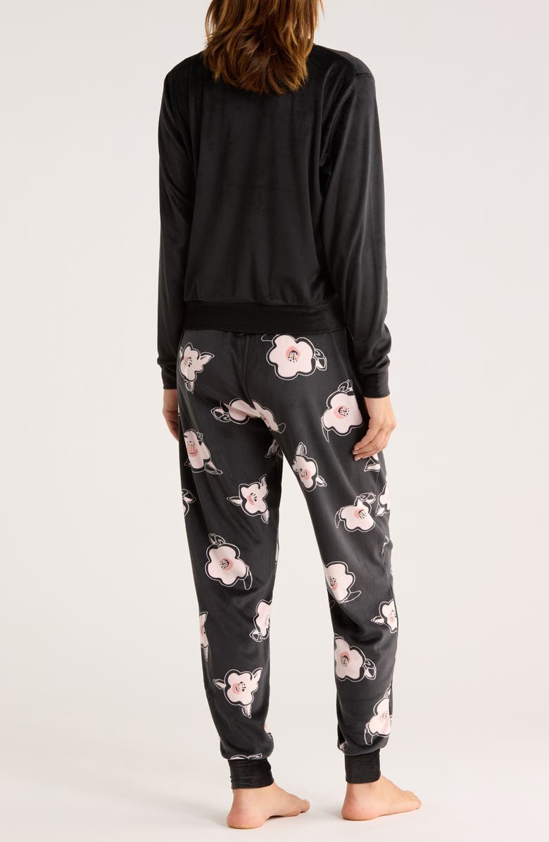 Honeydew Cozy Velour Top & Joggers Pajamas, Alternate, color, Dark Floral