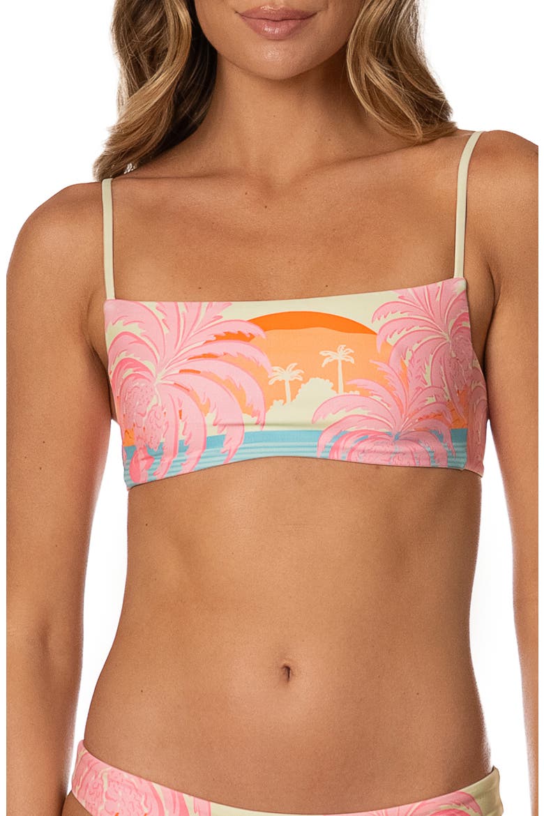 Scape Pastel Mirage Reversible Bikini Top, Main, color, OPEN GREEN