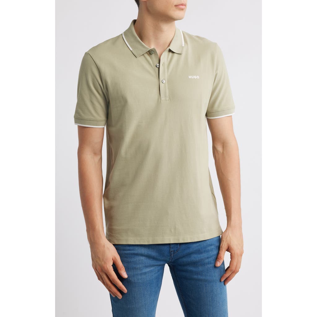 Hugo Boss Hugo Dino Tipped Polo In Green