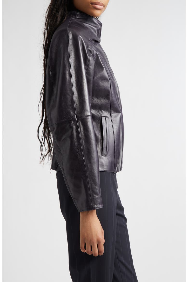 Plomy Leather Crossover Jacket, Alternate, color, GREY