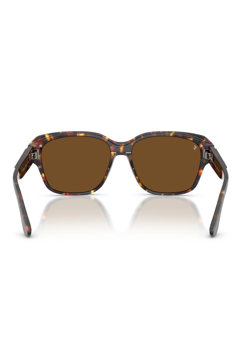 57mm Polarized Square Sunglasses, Alternate, color, YELLOW TORTOISE / BROWN POLAR