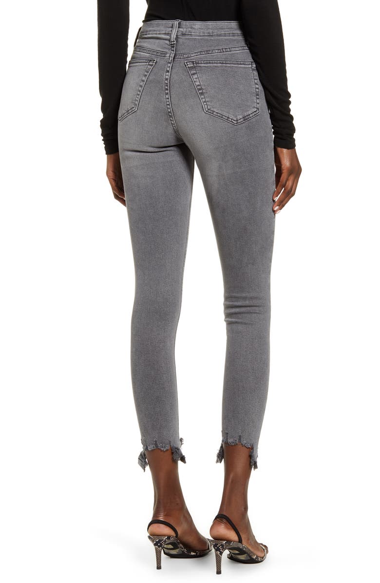 Topshop Jamie Moto Jagged Hem Jeans, Alternate, color,
