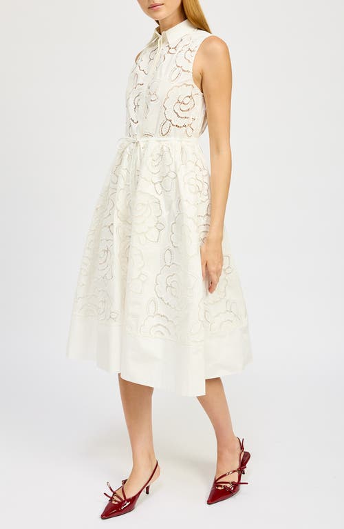 En Saison Chloe Sleeveless Midi Shirtdress In White