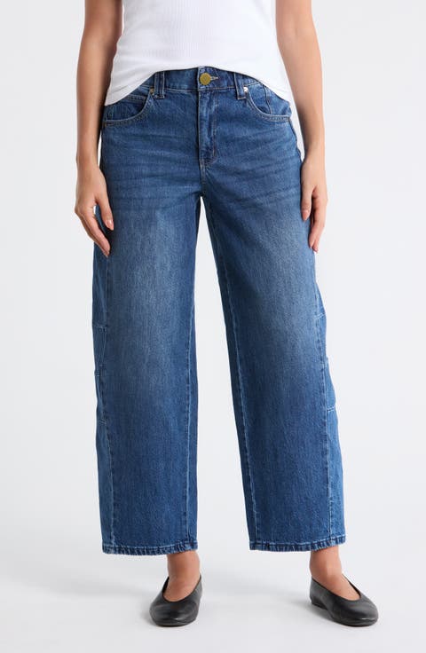 'Ab'solution High Waist Ankle Barrel Leg Jeans