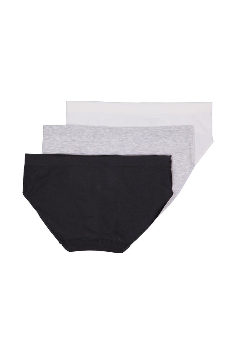 Comfy Undies - Cotton Stretch Bikini, Alternate, color, Black, White, Grey Heather