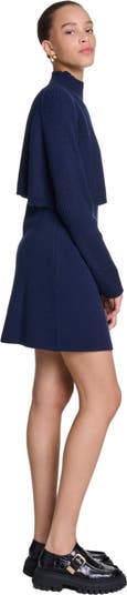 MAJE [マージ] Two-in-one Knit Mini Dress Jacquard knit mini dress Bicolor For Women | Maje