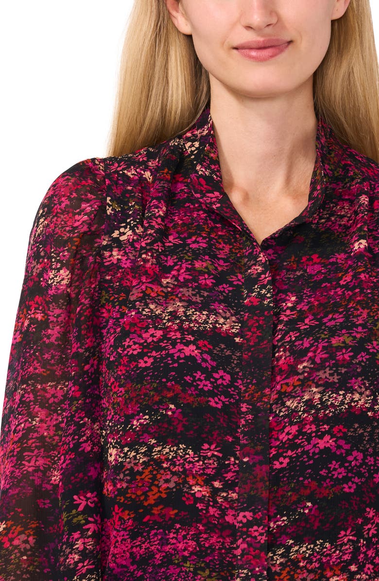 CeCe Floral Button-Up Shirt, Alternate, color,