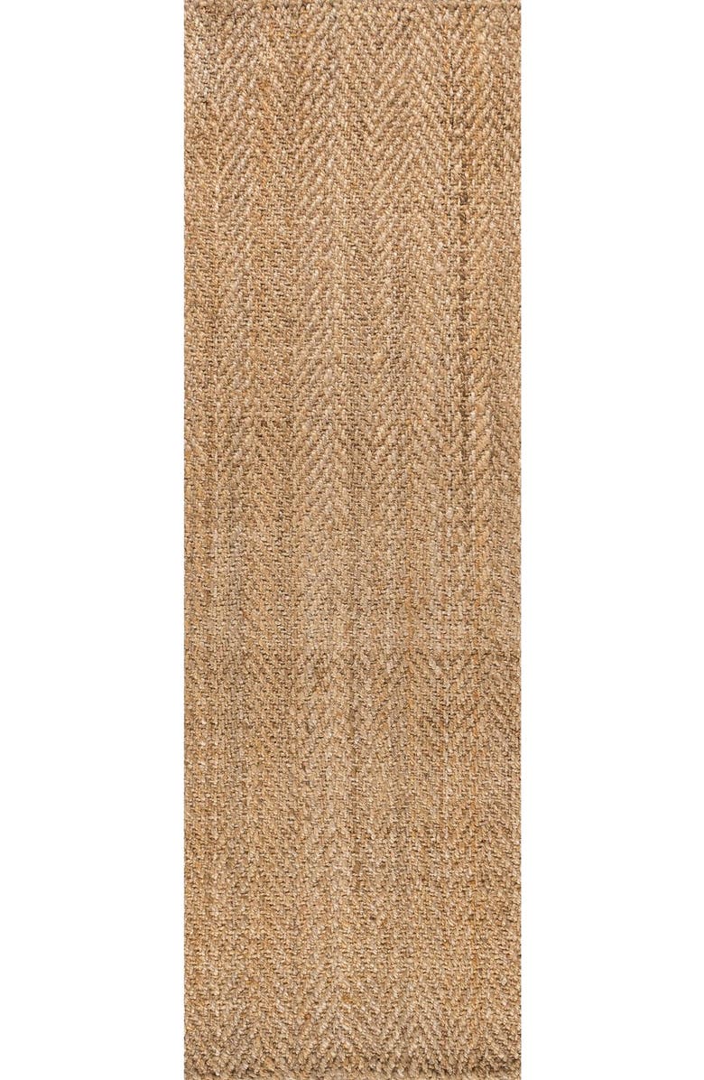 JONATHAN Y Espina Hand Woven Herringbone Chunky Jute Area Rug, Alternate, color, Natural