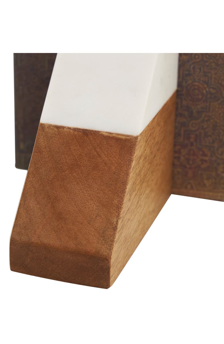 VIVIAN LUNE HOME Marble & Wood Bookends, Alternate, color, Brown