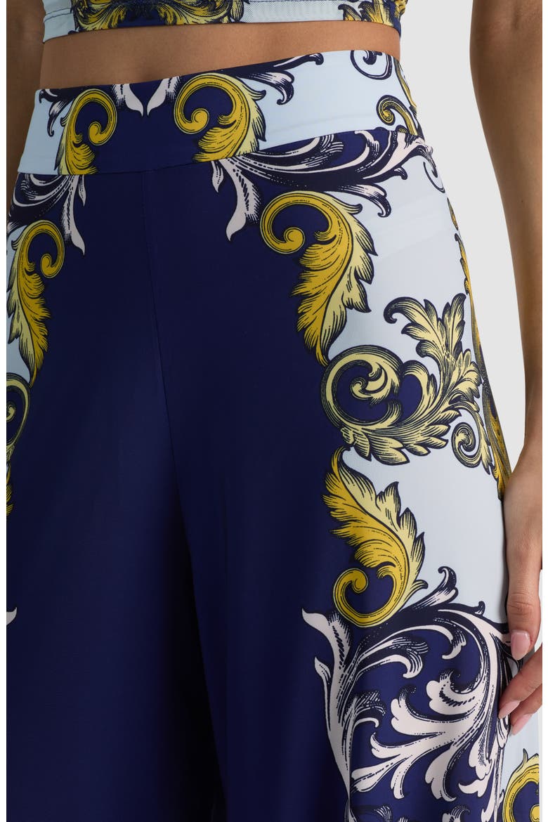 Athena Scarf Print Wide Leg Pants, Alternate, color, ANTIQUE SCROLL