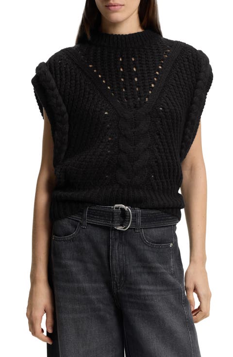 Fastina Cable Stitch Sleeveless Sweater