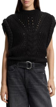 BOSS Fastina Cable Stitch Sleeveless Sweater
